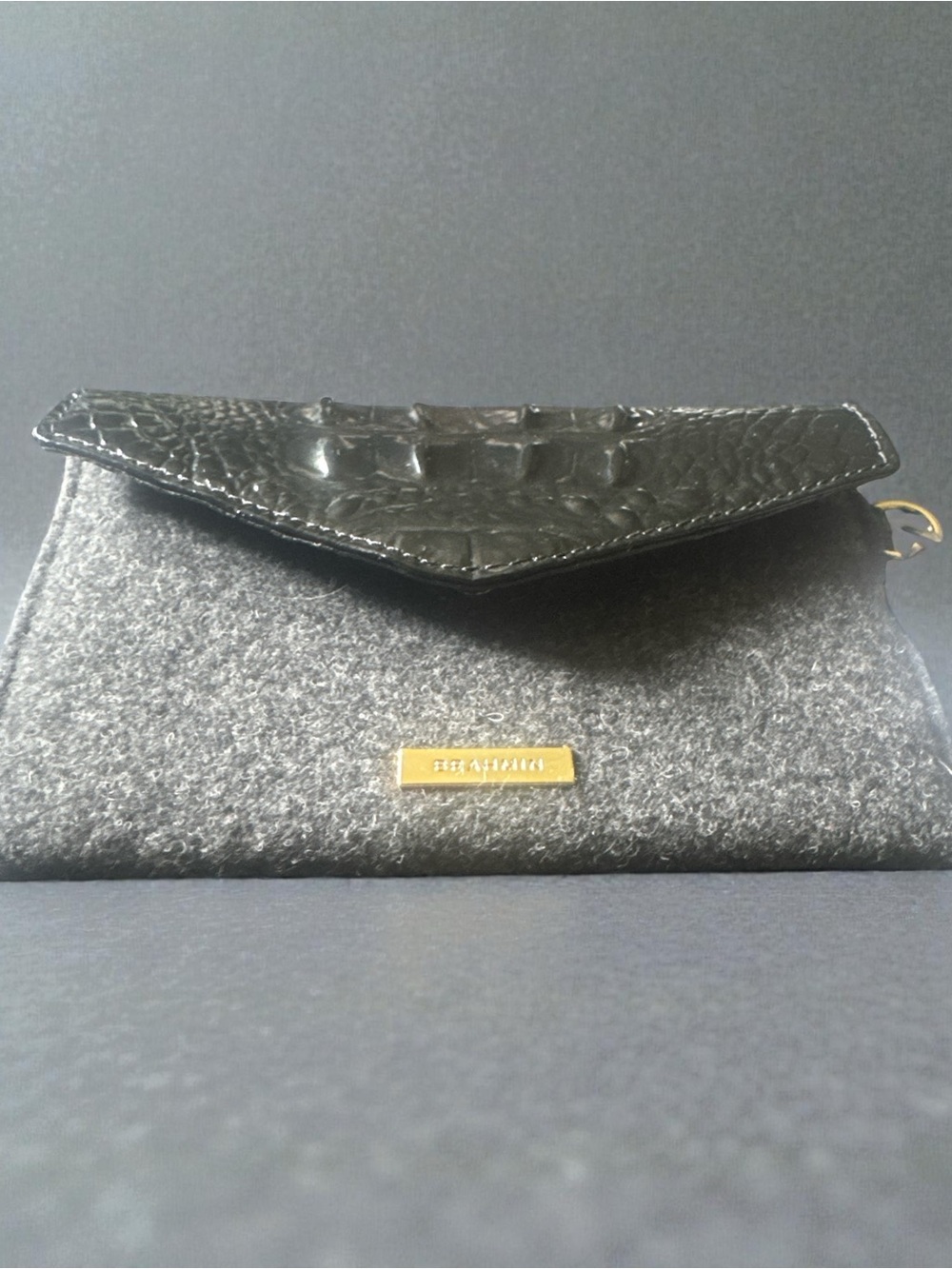 Brahmin Charcoal Jamestown Mini Envelope Case. NWT